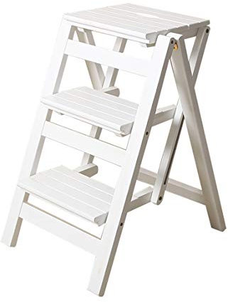 LHNLY-Stepladder Marchepied Escabeau Pliant 2/3 / 4 marches marchepieds en Bois Blanc léger et Pliable pour Enfant Adulte pour décoration de Cuisine bibliothèque Mezzanine - capacité de 150kg