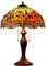 Bieye L30711 Tischlampe im Tiffany-Stil, Buntglas, Libelle, für Wohnzimmer, 61 cm hoch, Orange