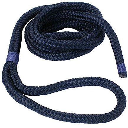 Cabo Boot Fenderleine | Festmacherleine | Fenderseil | Tau | Seil 8, 10, 12 mm Durchmesser mit Auge, 2 m oder 3 m Lang, in Dunkelblau (ø 10 mm, 2 m lang)