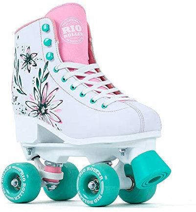 Rio Roller Artist Rollschuhe Unisex Ninos, Jungen, Weiß (Blumen), 38