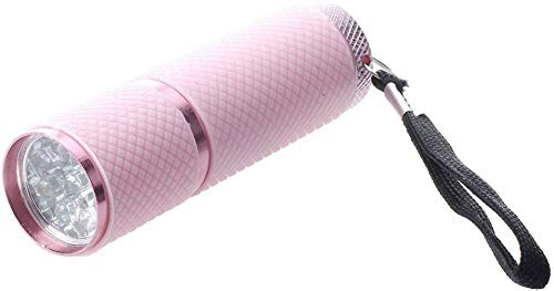 Outdoor Mini Pink Rubber Coated 9-LED Flashlight Torch Pink