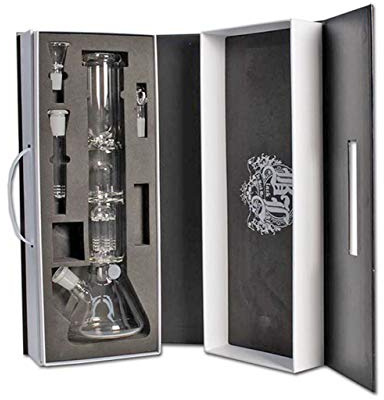Black Leaf Kofferbong mit Percolator EIS und Ölköpfchen - 36 cm - Head&Nature Bong-Kollektion