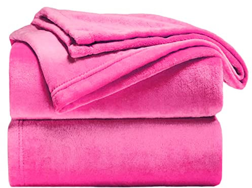 TIENDA EURASIA - Manta de Terciopelo para Sofá | 100% Microfibra | Tacto Suave Tipo Sedalina | Ideal para Salones y Dormitorios | Proporciona Confort, Rosa Chicle, 220 X 240 CM, Poliéster