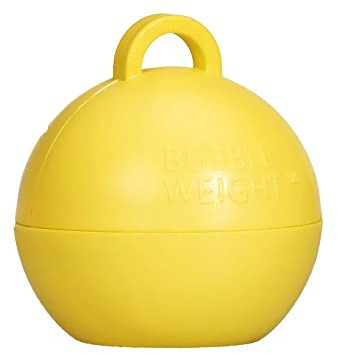 Creative Party Bulk Pack of 25, Bubble Balloon Weights Mimosa Yellow 35g, for Helium Gas Inflated Balloons, Feat. Ribbon Loop/Hoop Holder, to stand on Floor or Table, Weight/Holders, BW028