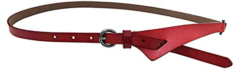 Kabelife Schmaler Gürtel Ledergürtel Damen Dekorative Taillengürtel Vintage Fashion Kleidgürtel Hüftgürtel Schnalle (Weinrot)