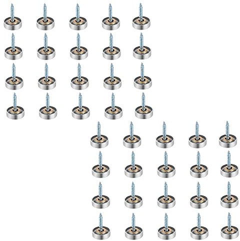 40 ensembles Vis de Miroir Décoratif en Acier Inoxydable Magnifiquement Vis de miroir définit les vis de miroir Cache Vis Décoratif pour Miroir Décoration Tables à thé Armoires Cadres Photo 16mm