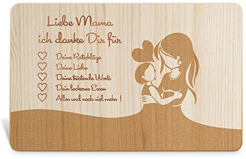 LOVEXIU Frühstücksbrettchen Holz,Holzbrett Mit Gravur 22x14x1cm, Frühstücksbrett Holz,Frühstücksbrettchen Personalisieren,Frühstücksbrettchen Mama,Geschenk für Mama zum Geburtstag, Muttertagsgeschenk
