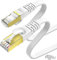KASIMO Câble Ethernet 10m Cat 7 Plat, Câble RJ45 10m, Connecteurs Plaqués Or – Cable Réseau LAN Haut Débit 10 Gb/s - 600 MHz – Blanc