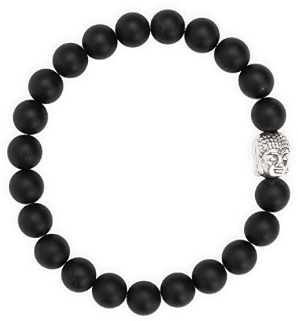 BUDDHA ARMBAND | ECHTES 8mm NATURSTEIN | KOSTENLOSE EBOOKS DEUTSCH | HANDGEFERTIGT | Schmuck für Damen und Herren | ALLE STEINE IN UNSEREN ARMBÄNDERN SIND NATÜRLICH (ONYX)