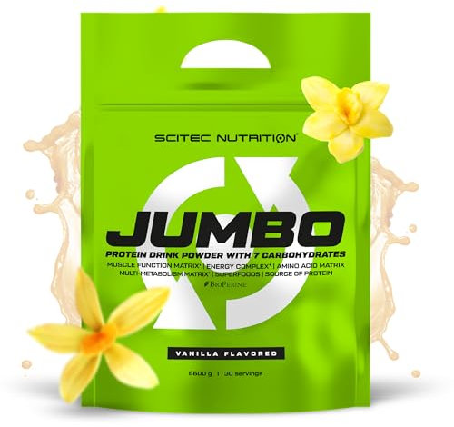 Scitec Nutrition Jumbo - Ganador de Peso Alto en Calorías - con Proteína Multi-Componente - Matriz de Aminoácidos - Matriz Metabólica - Mezcla de Superalimentos, 6,6 kg, Vainilla