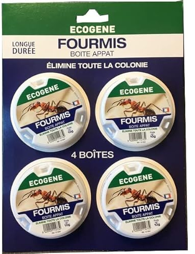 Boîtes Appâts Anti Fourmis Ecogène 10 Grammes - Lot de 4