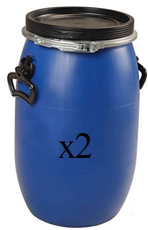 Aude plastique - 2 FUTS/Bidons 30 litres Bleu à Ouverture Totale (2)