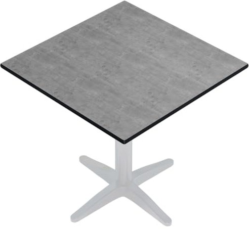 GGMMÖBEL COMPACT | Esstisch HPL Tischplatte | 58 x 58 cm | Beton | Perfekt für klappbare Gartentisch, Esstisch | Outdoor | Restaurant, Cafe, Bar
