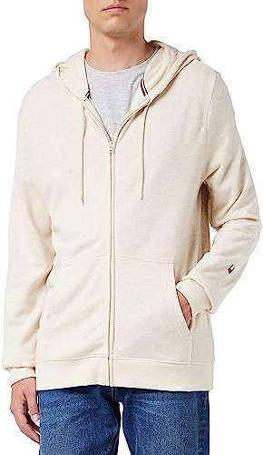 Tommy Hilfiger Fz Hoodie HWK UM0UM02625 Vestes zippées épaisses, Beige (Heathered Oat), L Homme