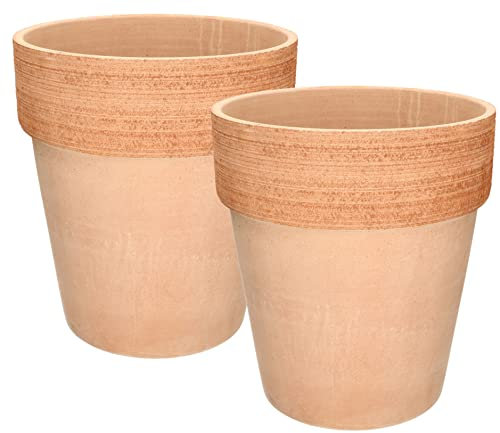 KOTARBAU® Lot de 2 pots de fleurs en terre cuite - Diamètre : 28 cm