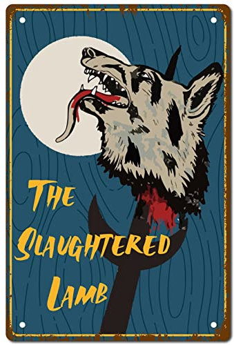 CREATCABIN The Slaughtered Lamb Vintage Blechschild Aus Metall, Retro-Wandkunst, Hausschild, Poster Für Zuhause, Bar, Pub, Garten, Küche, Kaffee, Garage, Dekoration, 12 x 8,(5) cm