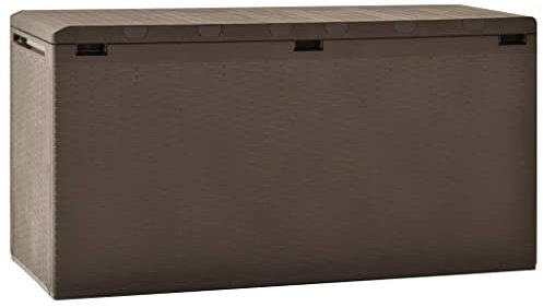 vidaXL Gartenbox Auflagenbox Gartentruhe Kissenbox Truhe Aufbewahrungsbox Gartenmöbel Garten Box Kissentruhe Auflagenkiste Braun 114x47x60cm 290L
