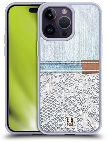 Head Case Designs Weisser Schnürsenkel Über Hellem Denim Jeans Und Bänder Soft Gel Handyhülle Hülle kompatibel mit Apple iPhone 14 Pro Max