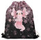 HELLHERO Turnbeutel mit Kordelzug, Rucksack für Kinder, Damen, Herren, Reisen, Sport, Axolotl Kirschblüte, One size
