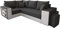 ALTDECOR Ecksofa Links mit Schlaffunktion und Bettkasten, Polstercouch in U-Form Links angeordnet, ideal als Gästebett - DALS - 244x180x90cm Grau/Weiß Kunstleder