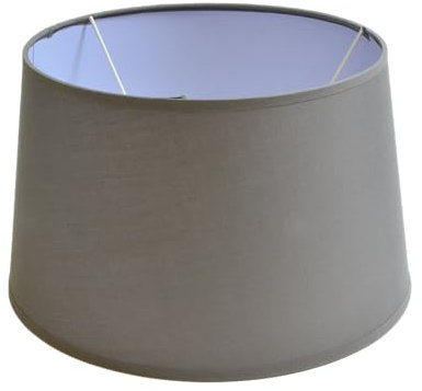 Lampenschirm rund aus Stoff H 16 x Ø 25 cm für Tisch - Stehlampen (grau)