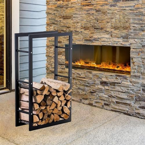 NUNETH Range Buche Support à Bois Rectangulaire pour Bois de Chauffage Intérieur Extérieur, Support de Rangement pour Bois de Cheminée Extra Haut, Support à Bûches Robuste pour Petit Bois