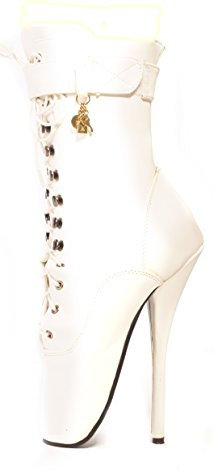 Kassiopeya Lack Ballett Stiefeletten Gr 36-46 Schwarz,rot,pink, weiß Ballerina High Heels NEU (Weiß, EU Schuhgrößensystem, Erwachsene, Herren, Numerisch, M, 45)