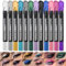 Sitovely 12 Stück Creme Lidschatten Stift, Metallischer Eyeshadow Stick, Glitzer Schimmer Lidschattenstift, wischfester und wasserfester Matter Augenaufheller Stift – Weiß,Rauch,Schwarz,Braun(B, M)