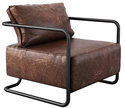 CSGFYLHO Amerikanischer einzelner Ledersofa-Stuhl im industriellen Stil, Loft-Wohnung, Wohnzimmer, faules Sofa, moderner Business-Lounge-Stuhl