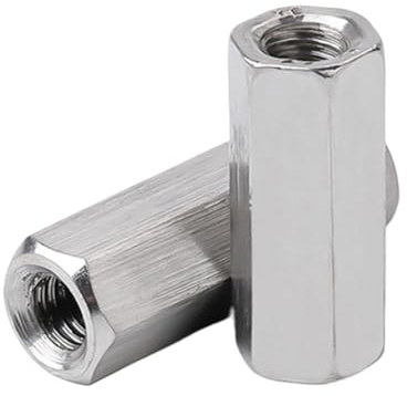 M3 M4 M5 M6 M8 M10 A2 Dadi esagonali in acciaio inossidabile Allunga il dado di accoppiamento del giunto della colonna Collega il dado esagonale con asta lunga (Size : M4 x 7 x 30 (5pcs))