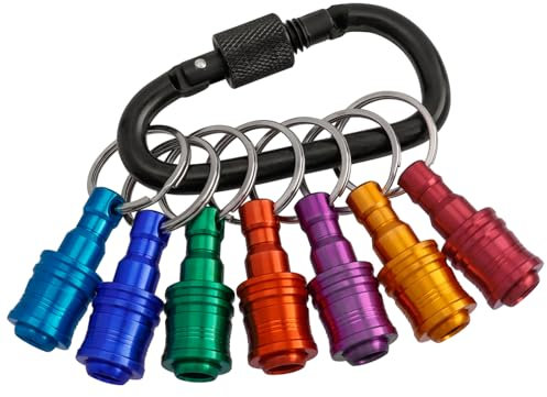 Mesee 3 Stück Schraubendreher Bithalter Schlüsselanhänger, 1/4 Zoll Hex Shank Schlüsselanhänger Bithalter Set, Portable Verlängerung Bar Schlüsselanhänger Bohrer Schraube Adapter ändern