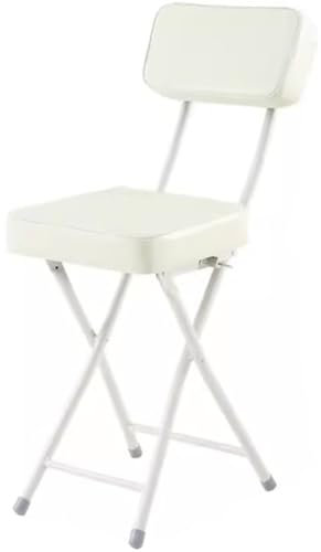 Besucherstuhl Klappbar Klappstuhl Küche Gepolstert Haushalt Einfaches Quadrat Klappbar Stühle, Küche Tragbar Gepolstert Essensstuhl, Besucherstuhl, Tragfähigkeit 120 Kg(Weiß)