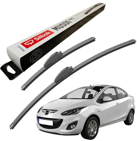 Silbak Windscreen Wipers, for MAZDA 2 (06/2007-12/2014) Wiper Blades, 600mm/350mm