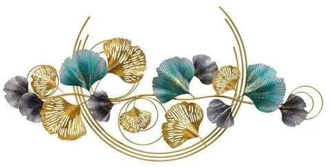 XYUERU Wanddeko Ginkgo Blätter, Metall Wanddekoration 3D Wandbild, 3D Gingko Blätter Wanddekoration Aus Metall, Wanddekorationen aus Metall, Eisen-kunsthandwerk, für Wohnzimm