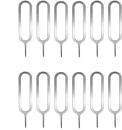 Lunpog Lot de 12 aiguilles pour carte SIM, éjecteur de carte SIM, outil de retrait de broche SIM pour téléphone portable, compatible avec tous les smartphones