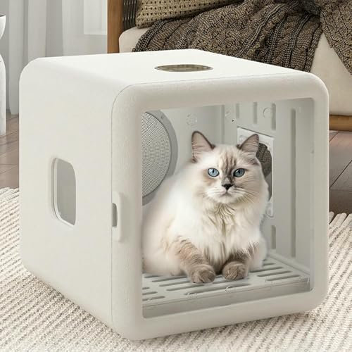 VYUJHNBG Secadora De Aseo De Mascotas, Máquina De Secador De Gato ​​con Control De Temperatura Inteligente Y Temporizador, Caja De Secadora De Mascotas Rápida para Perros Medios Pequeños Cats