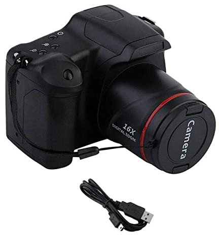 CAIONPLE Cámara Vlog portátil para fotografía de 16 aumentos, zoom digital 1080P, cámara réflex HD, cámara de fotos antivibración, para transmisión en directo
