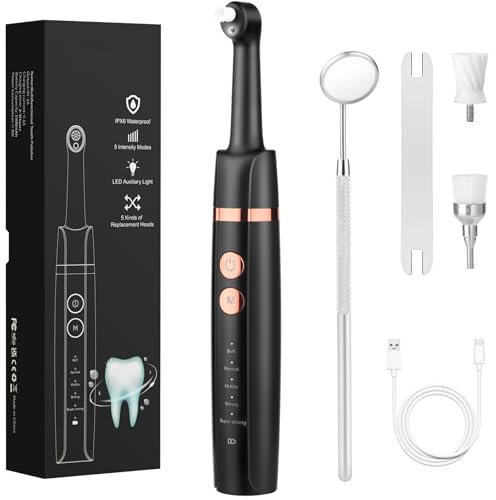 Set di Sbiancamento dei Denti Rimuovi Tartaro Denti Kit Pulizia Denti Tartaro Smacchiatore Denti Lucidatrice Elettrica per Denti,Rimuovi Tartaro Denti per la Pulizia dei Denti e lo Sbiancamento