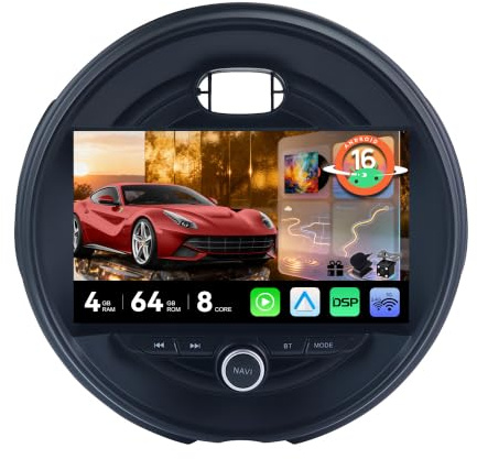 MSD Autoradio für BMW MINI Cooper F54 F55 F56 F60 (2015-2019) | 4G+64G,Octa-Core - Android 14 GPS Navi Radio | CarPlay Android Auto Lenkradsteuerung WiFi DSP DAB | Rückfahrkamera | 2 Din 9 Zoll