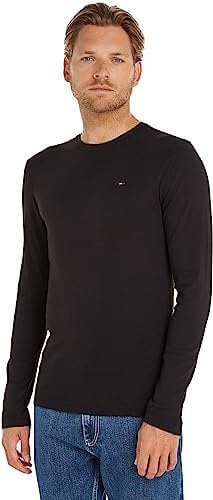 Tommy Jeans Men's Original Rib L/S Knit Tops, Black, XXL