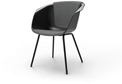 Sedus on spot Stuhl, Designstuhl, Wohnzimmerstuhl, Esszimmerstuhl, Vierfuß, gepolstert Schwarz 60 x 65 x 82.5 cm