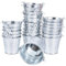 BUONDAC Lot de 24pcs Mini Seau en Métal Boîte à Dragée Bonbonnière Petit Pot de Fleur Décoration Cadeau Baptême Jardin Balcon Fête Mariage (Argenté)