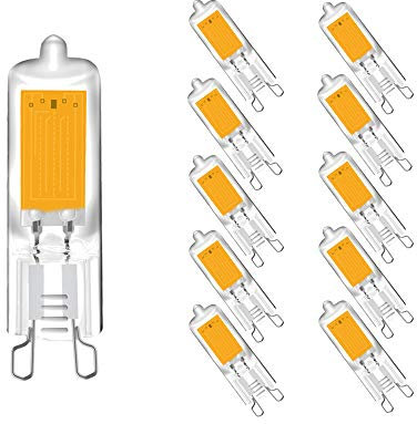 ENGEYA 10er Pack G9 2W LED Birnen Warmweiß 3000K, 2 Watt COB LED Leuchtmittel, G9 Glas Kapsel Lampen,Ersetzt 25W Halogenlampen, Energiesparlampe,250 Lumen / 360° Abstrahlwinkel,Nicht Dimmbar