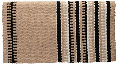 Weaver Leather Unisex-Erwachsene Wendbare Schabracke aus 100% Neuseeland Satteldecke, Schwarz/Sand – Creme/Sand, 34 L x 38 W