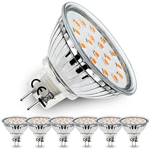 Allesgute MR16 LED Warmweiss 5W Dimmbar LED Leuchtmittel 450lm Ersatz für 45W Halogen Lampen 230V 120° Abstrahwinkel Kein Flackern LED Birne CRI>80, 6er Pack