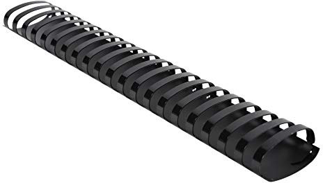 Exacompta 75901E 50er Pack Bindekämme 45 mm dick 21 Ringe geeignet für A4-Dokumente für ca. 300–410 Blatt aus PVC schwarz Binderücken Kammbinder