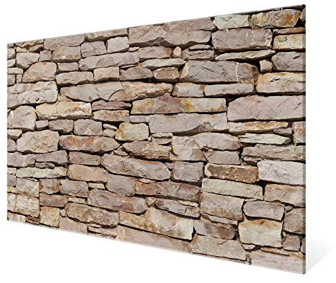 banjado® XXL Glas Magnettafel mit 4 Magneten - Magnetwand 100x70cm mit Motiv Stadtmauer - Memoboard/Pinnwand magnetisch, beschreibbar, perfekt für die Küche - Magnetboard Wandbild/Wandtafel
