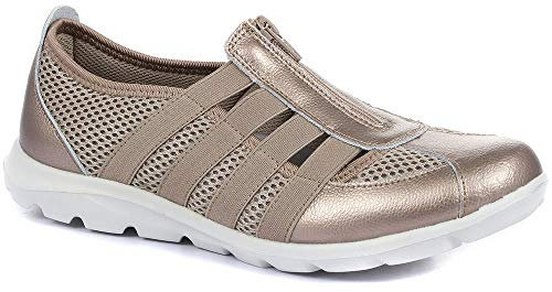 Leather Slip-On Shoes - Pewter Size 5