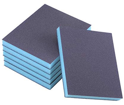 sourcing map Sanding Sponge 220 Grit Sanding Block Pad 4.7inch X 3.9inch X 0.4inch Blue 6pcs
