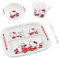 Everyday Delights Hello Kitty Red Dinnerware Flatware Meal Set – Plate Bowl Cup Spoon, 4 pieces